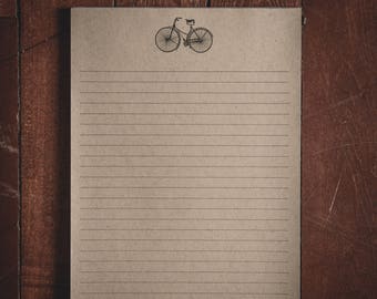 Stationnerie de vélo Grand bloc-notes doublé - 8,5x11 pouces