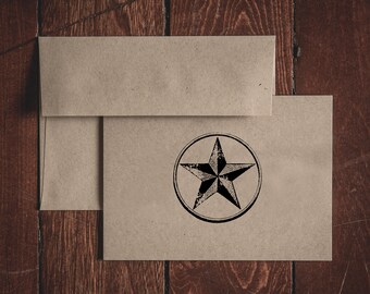 Texas Lone Star Papeterie plié single note card