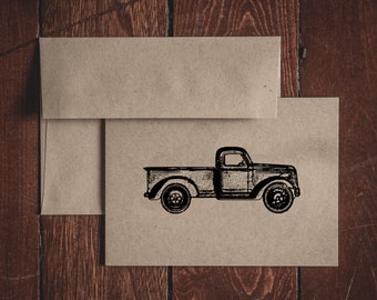 Vintage Truck Stationery Folded Single Note Card