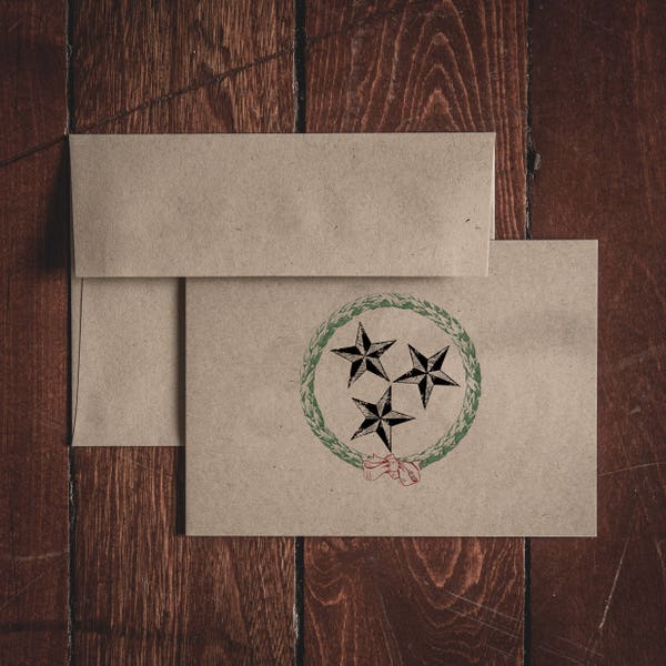 Tennessee Christmas Stationery Folded Note Cards (Set of 8 cards & envelopes)