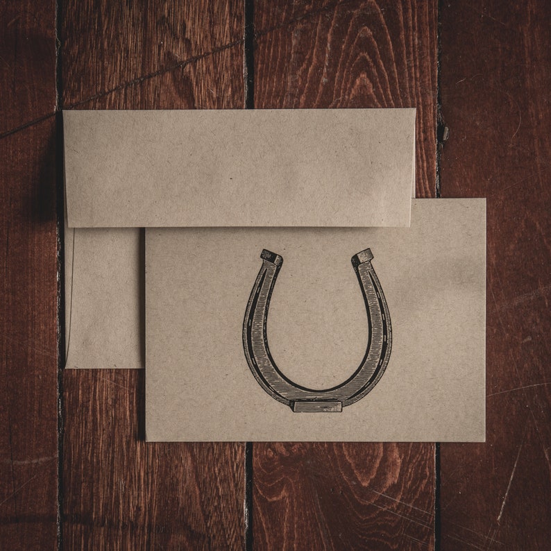 Cartes de notes pliées en fer à cheval (ensemble de 8 cartes et enveloppes) image 1