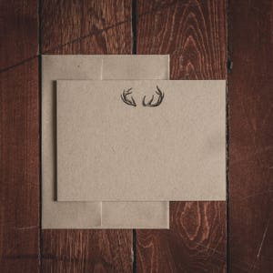 Geweih Briefpapier Flat Note Cards (Set von 8 Karten & Briefumschlägen)