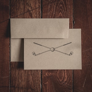 Golf Club Briefpapier Gevouwen Notitiekaarten (Set van 8 kaarten & enveloppen)