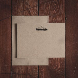 Mountain Stationery Flat Note Cards (Set van 8 kaarten en enveloppen)