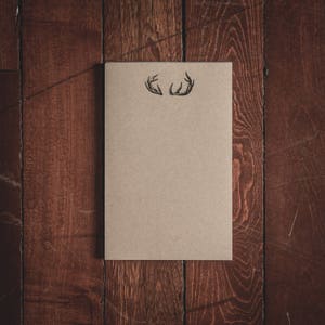Deer Antlers Stationery Small Notepad - 5.5x8.5 inches