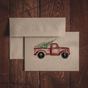 Carton de correspondance plié simple camion de Noël image 1