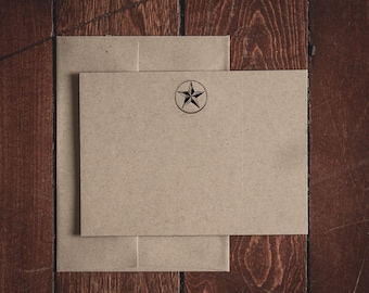 Texas Lone Star Stationery Flat Note Cards (Set of 8 cards & envelopes)