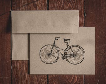Bicycle Bike Stationery Folded Note Cards (Set of 8 cards & envelopes)
