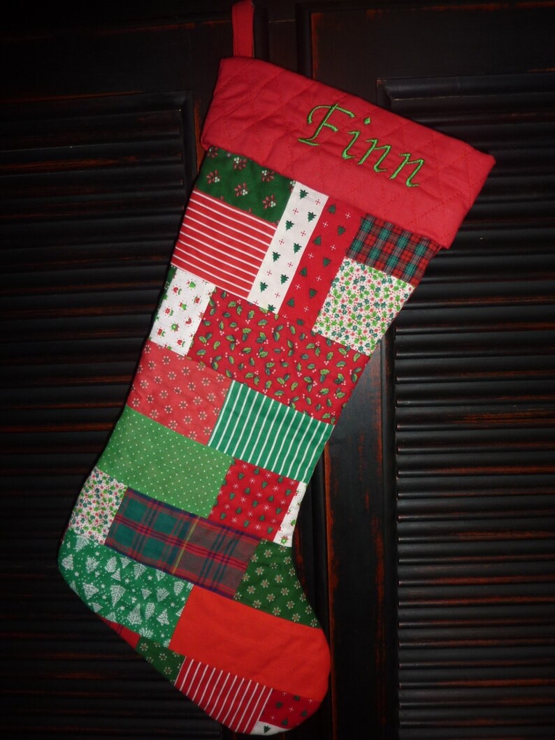 Personalized Handmade Patchwork Quilted Christmas Stockings Etsy