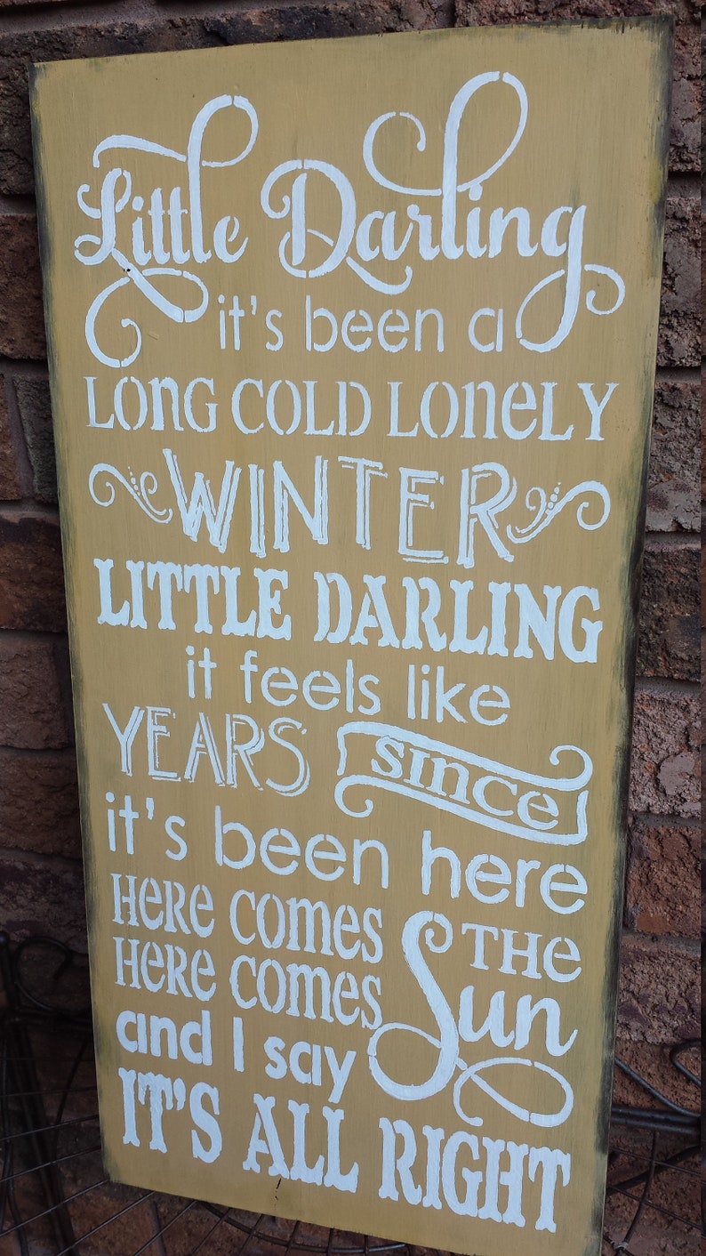 LITTLE Darling/here Comes the Sun/song Lyric/home Etsy