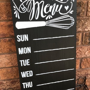 CHALKBOARD/MENU Board/kitchen Chalkboard With Days of the Week - Etsy