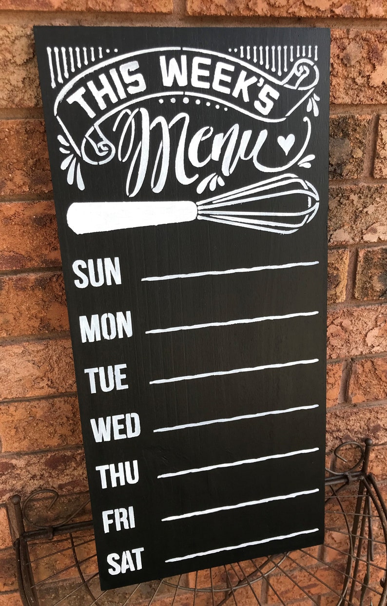 CHALKBOARD/MENU Board/kitchen Chalkboard With Days of the Week - Etsy