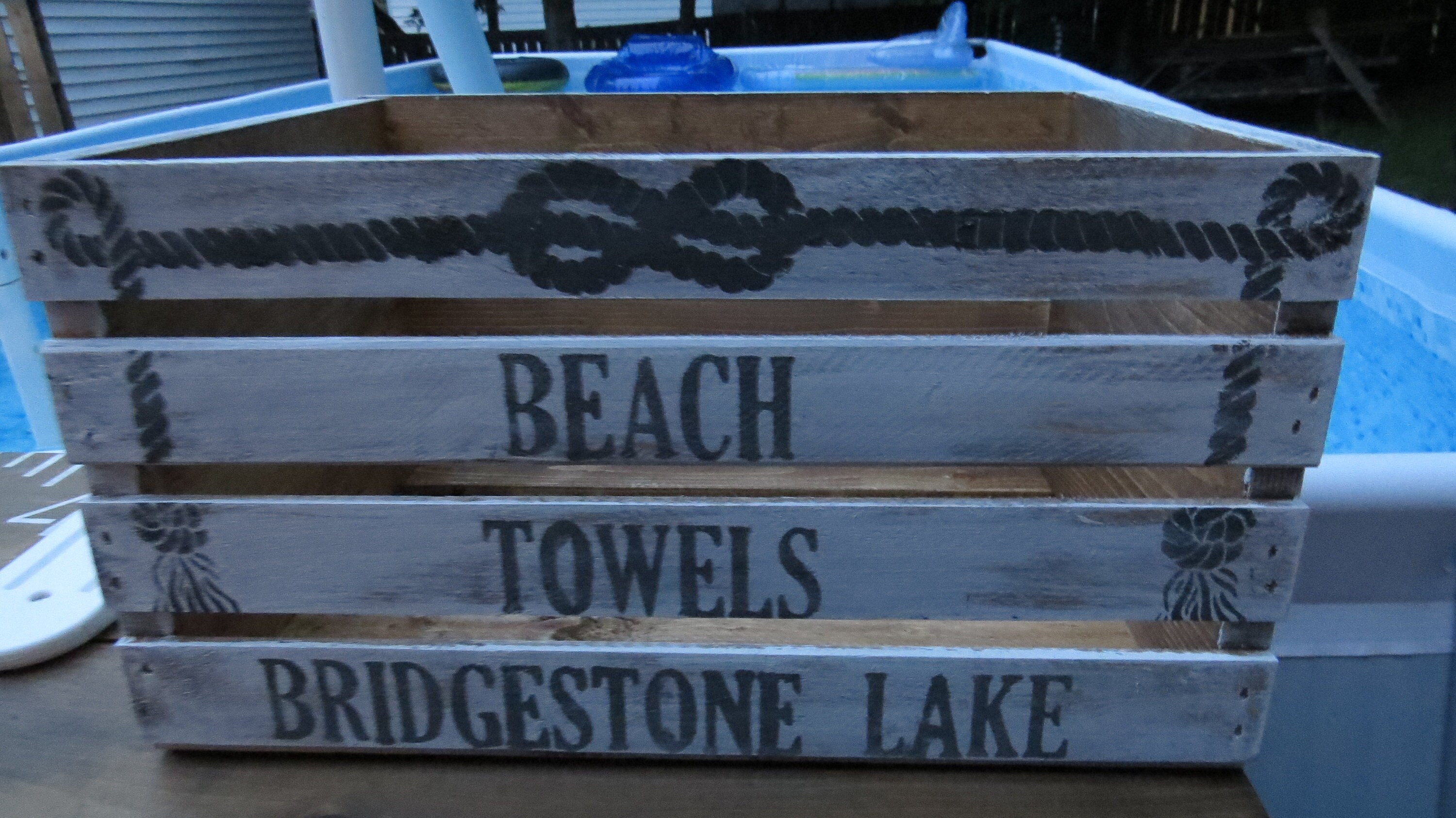 PERSONALIZED Wood Crate/gift Basket/pool Towel/beach - Etsy