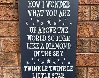 NURSERY Sign/TWINKLE...Little Star/Baby SHOWER Gift/Child's Room Sign