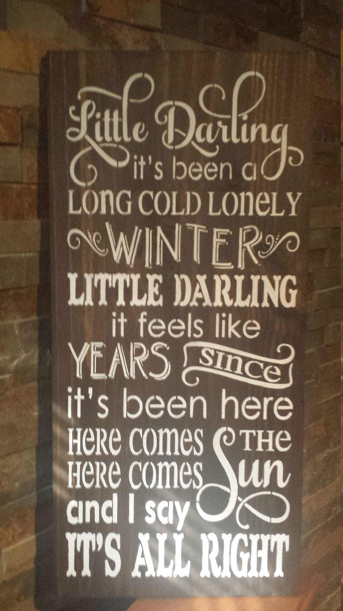 LITTLE Darling/here Comes the Sun/song Lyric/home Etsy Canada