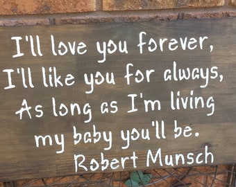 NURSERY Sign/BABY SHOWER Gift/Love you Forever/Child's Room Decor