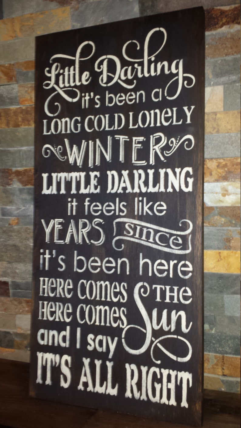 LITTLE DARLING/Here Comes The SUN/Song Lyric/Home Etsy