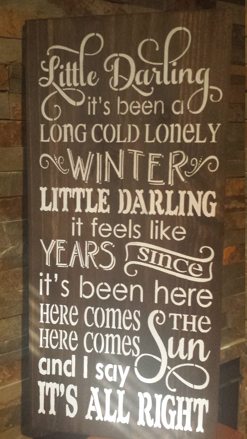 LITTLE DARLING/Here Comes The SUN/Song Lyric/Home Etsy