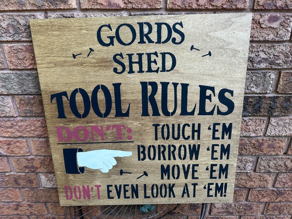 Tool Signs / Tool Rules / Garage Signs for Men / Garage Signs for