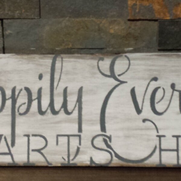 HAPPILY EVER AFTER Starts Here/Wedding Sign/Home Entrance Sign/Photo Display Sign/Home Decor/Aisle Sign/Ring Bearer Sign