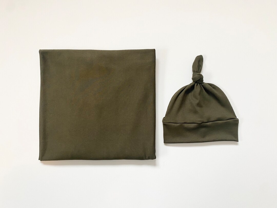 Olive Green Baby Boy Newborn Swaddle Set Olive Green Top Etsy