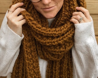 long knit chunky scarf textured ribbed || THE SEQUOIA