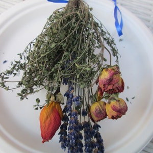 Dried Botanical Bundles – Rustic Roses and Herbs for Fall Decor, & Gifts