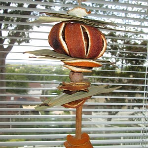 Primitive Orange & Spice Ornament – Quirky Rustic Decor