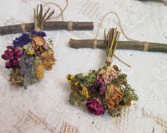 Wall Hanging Dried Floral Herbal Bundle, Rustic Decor