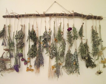 Rustic Dried Herb and Flower Wall Hanging