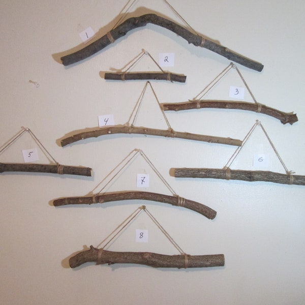 Wood branch hanger /Craft sticks /Wood stick /Wall hanging /Wood craft supply