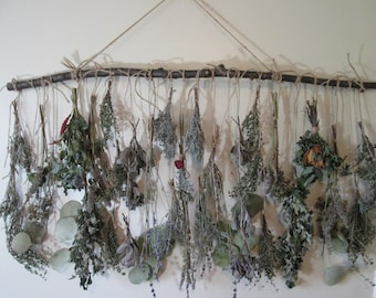Wall Hanging Dried Herbs and Lavender Arrangement