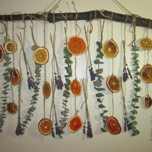 Dried Citrus, Lavender, Eucalyptus Wall Hanging Arrangement