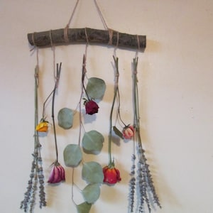 Surtido de rosas secas para colgar en la pared, decoración del hogar