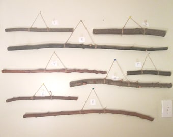 Dried Wood Branch Hanger: Rustic Craft Stick, Wall Decor
