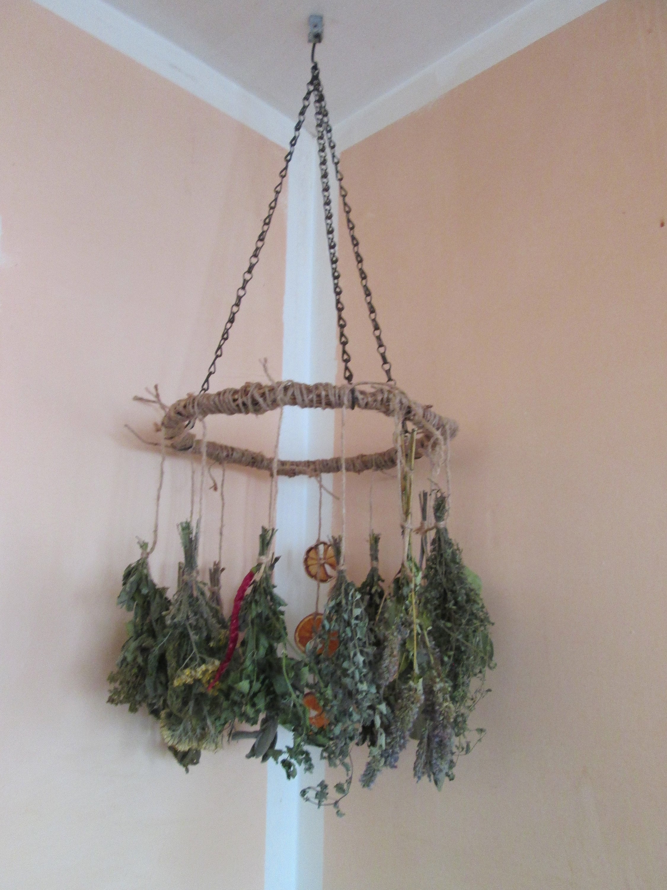 Ceiling Hanging Dried Herbs and Flowers Arrangement