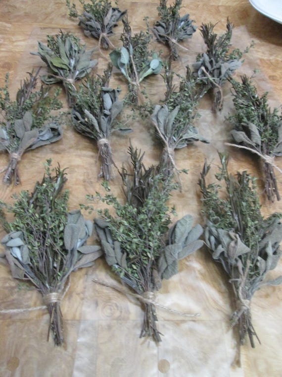 Homegrown Dried Herb Bundle, Rosemary, Thyme, Sage Trio