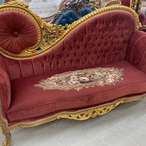 Gold plated sitting - luxurious couch - gold plated furniture - handmade gold plated chaise - unique sitting