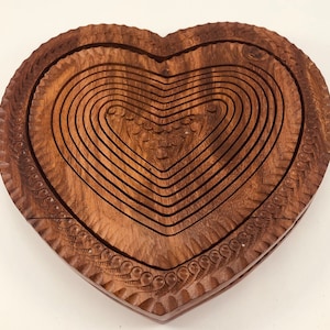 Christmas gift basket / rosewood trivet to basket / I love you basket / wooden heart basket / handmade unique basket