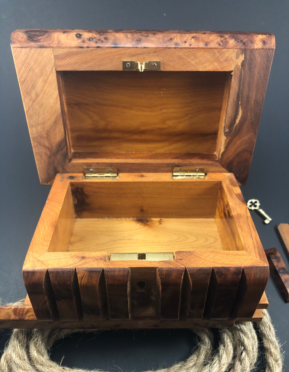 Secret lock box with a key / hidden lock box / keepsake wooden Etsy