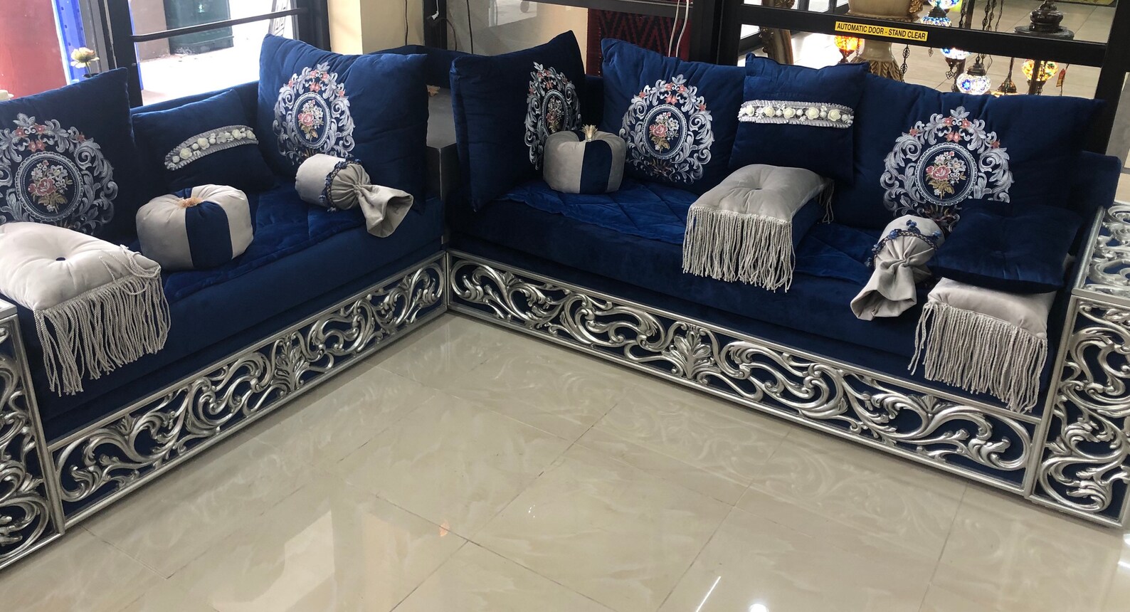 Moroccan salon / Moroccan living room set / royal blue | Etsy