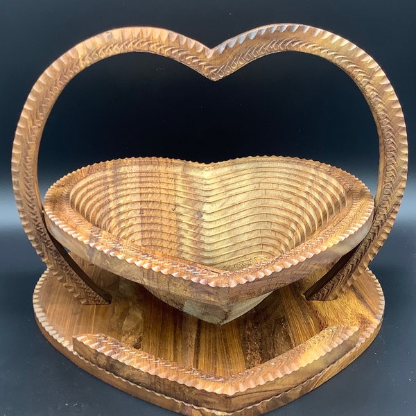 Woven Heart Basket Etsy