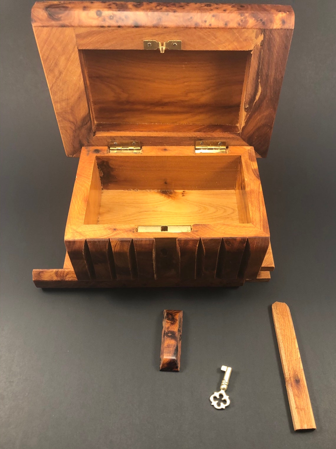 Secret lock box with a key / hidden lock box / keepsake wooden Etsy