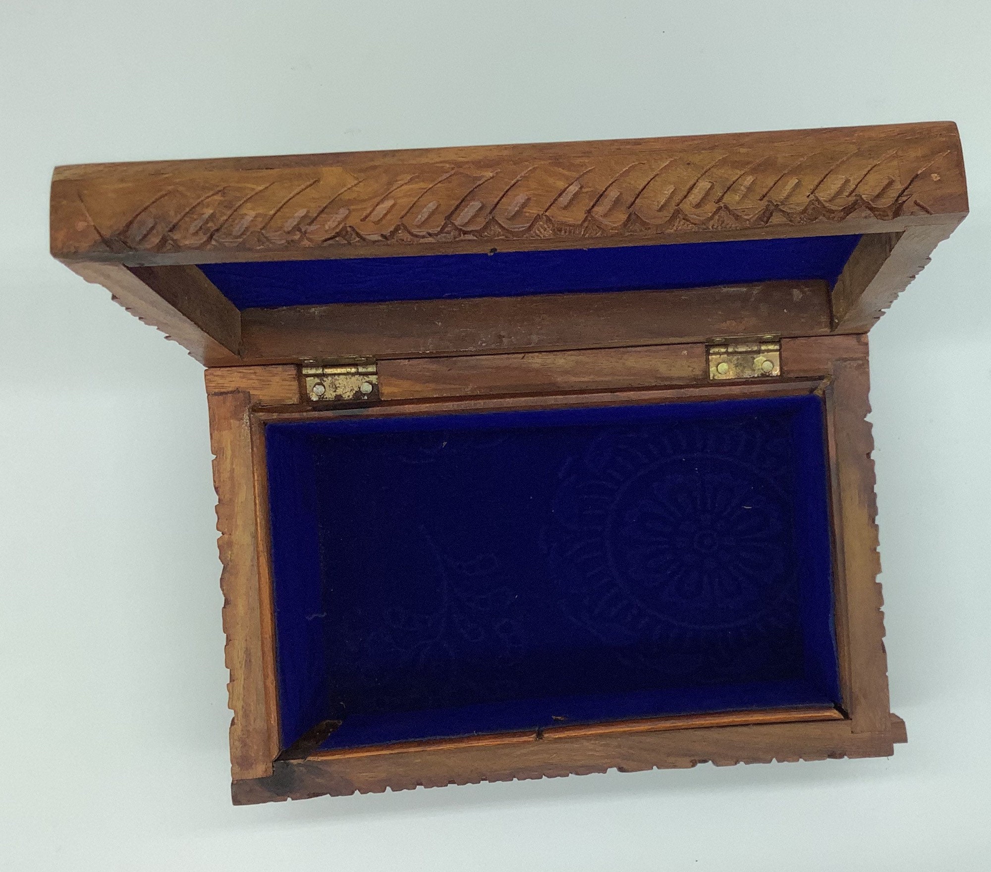 Wooden Puzzle Jewelry Box Hand Carved Flower Secret Lock Box Etsy