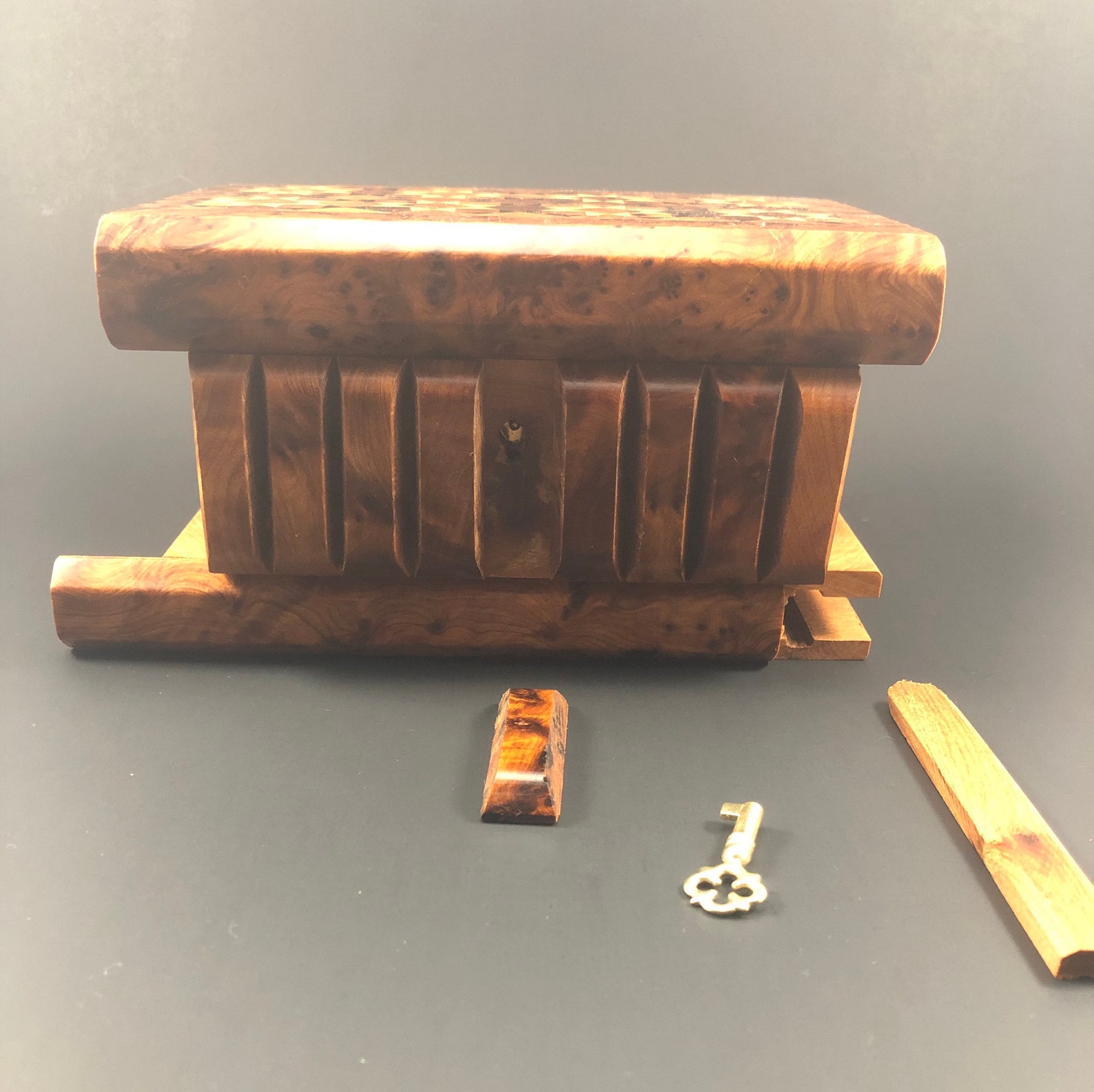 Secret lock box with a key / hidden lock box / keepsake wooden Etsy