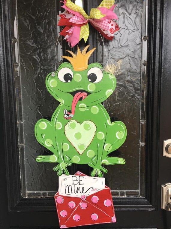 Frog Be Mine Wooden Door Hanger Etsy