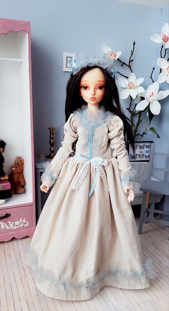 Set. Dress and headband for Minifee MSD doll vintage cosplay