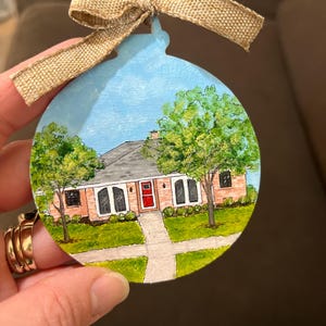 Handpainted House Ornament, Personalized Painted House Portrait Ornament, Moving Gift, New Homeowners Gift, Home Keepsake