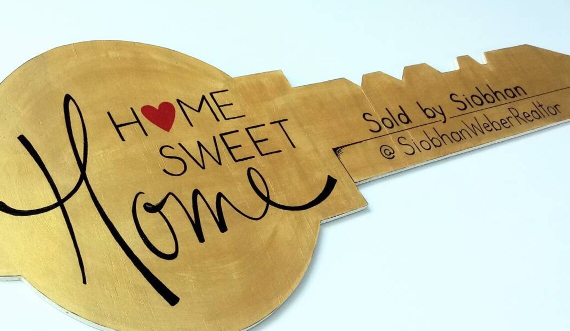 New Home Key Sign Custom Realtor Key Sold Sign for Home Etsy