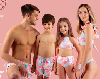 Custom Family Swimwear: Tropical Matching Swimsuits